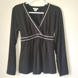 MotherHood Materenity Black Top with White Piping